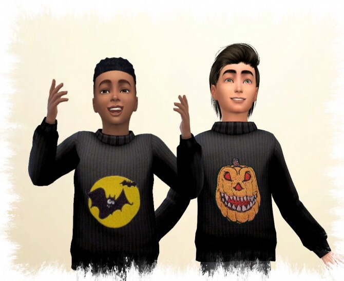 Sims 4 Halloween 2020 kids sweater by Chalipo at All 4 Sims