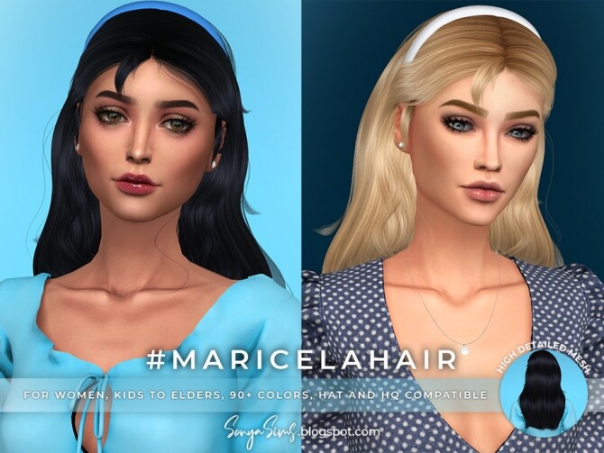 Sims 4 Maricela Hair by SonyaSimsCC at TSR