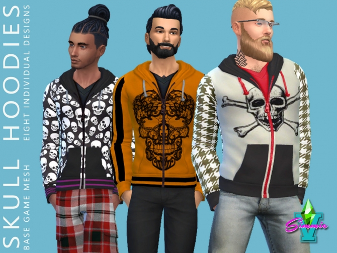Skull Hoodies by SimmieV at TSR » Sims 4 Updates