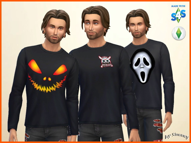 Sims 4 Halloween men longsleve top by Simmy at All 4 Sims