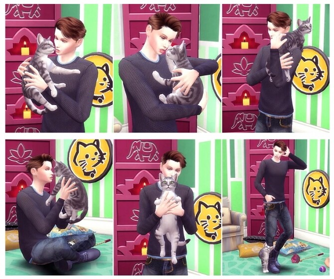 Sims 4 Me & Cat Pose Pack 2 at A luckyday