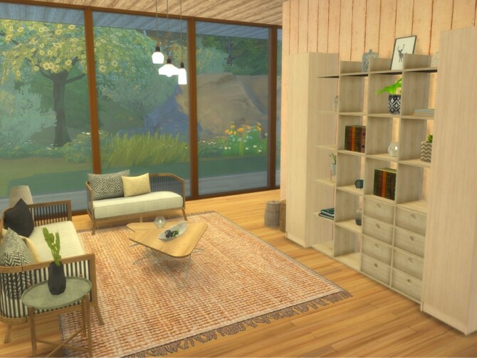 Sims 4 Minimalistic Scandinavian Cabin by A.lenna at TSR