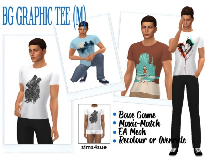 Sims 4 BG GRAPHIC TEE M at Sims4Sue
