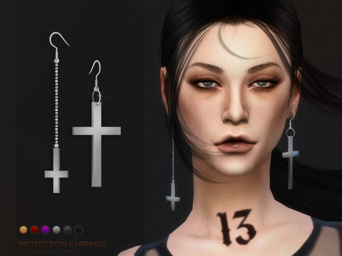 Sims 4 Protection earrings Simblreen 2020 by sugar owl at TSR