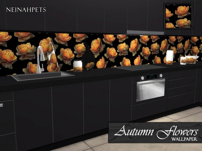 Sims 4 Autumn Flowers Wallpaper by neinahpets at TSR