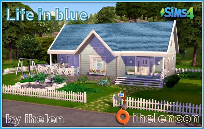 Sims 4 Life in blue home at ihelensims