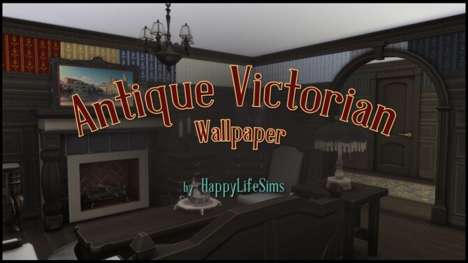 Sims 4 Antique Victorian Wallpaper Set at Happy Life Sims