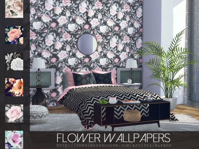 Sims 4 Flower Wallpapers by Rirann at TSR