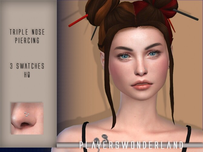 Sims 4 Triple Nose Piercing by PlayersWonderland at TSR