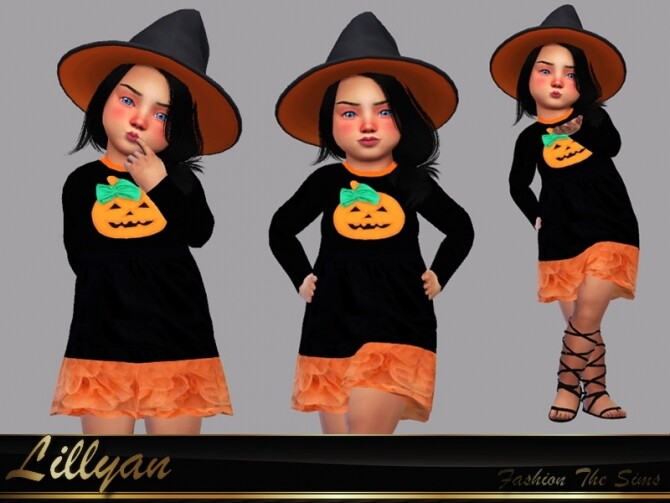 Sims 4 Halloween dress baby by LYLLYAN at TSR