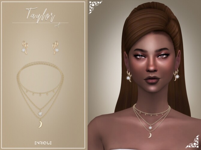 Sims 4 Taylor Set: earrings & necklace at Enriques4