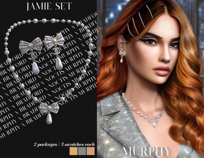 Sims 4 Jamie Set: necklace & earrings at MURPHY