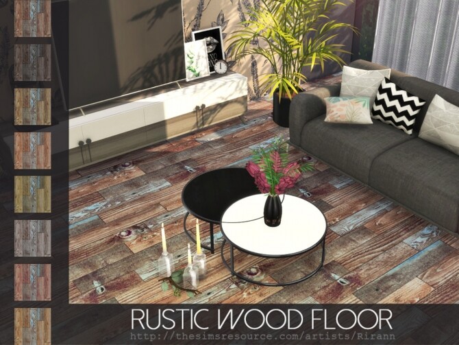 Sims 4 Rustic Wood Floor by Rirann at TSR