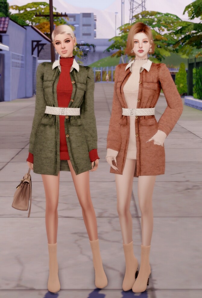 Sims 4 Coat & Turtleneck Dress at RIMINGs