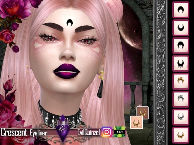 Sims 4 Crescent Eyeliner by EvilQuinzel at TSR