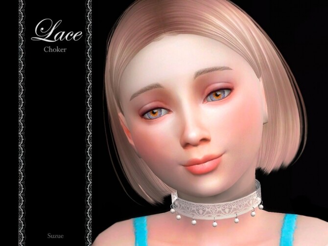 Sims 4 Lace Child Choker by Suzue at TSR