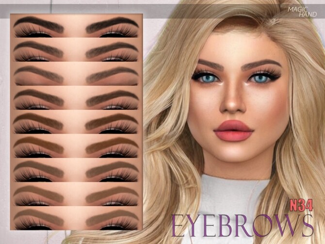 Sims 4 Eyebrows N34 by MagicHand at TSR