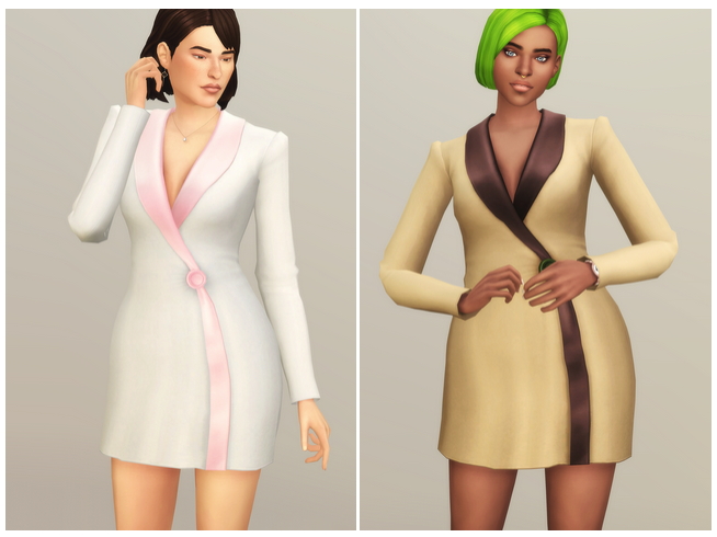 Sims 4 Queen of Dress (Length Shorter Edit) at Rusty Nail