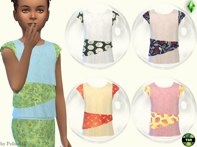 Sims 4 Summer Party Blouse by Pelineldis at TSR