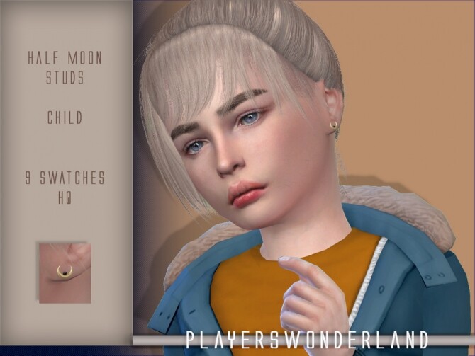 Sims 4 Half Moon Studs CHILD by PlayersWonderland at TSR
