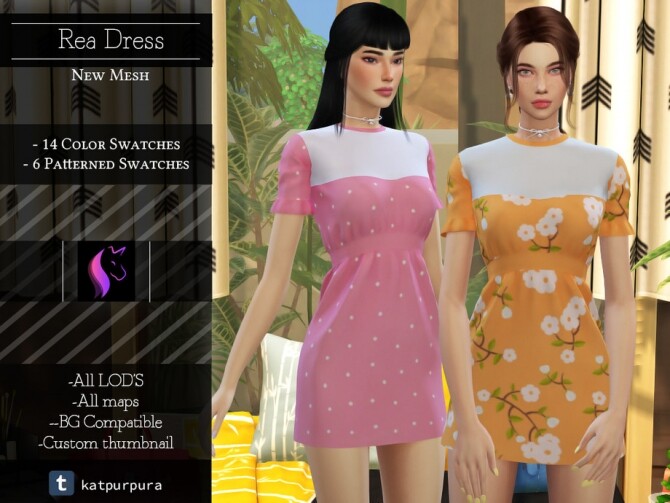 Sims 4 Rea Dress by KaTPurpura at TSR