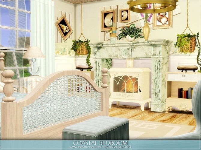Sims 4 Coastal Bedroom by MychQQQ at TSR