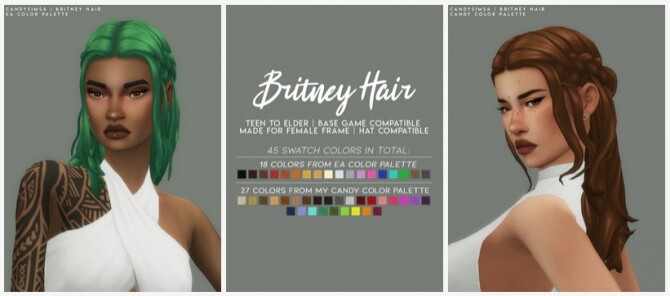 Sims 4 BRITNEY HAIR at Candy Sims 4