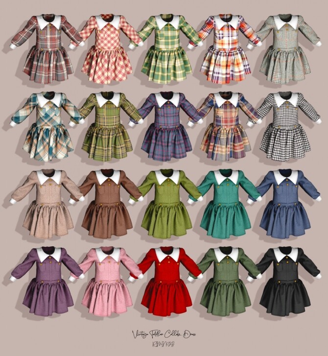 Sims 4 Vintage Toddler Collab Dress at RIMINGs