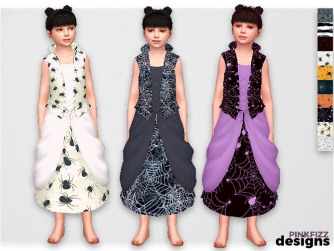Sims 4 Junior Spider Dress by Pinkfizzzzz at TSR