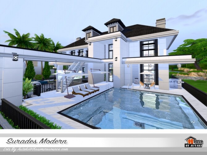 Sims 4 Surades Modern House NoCC by autaki at TSR