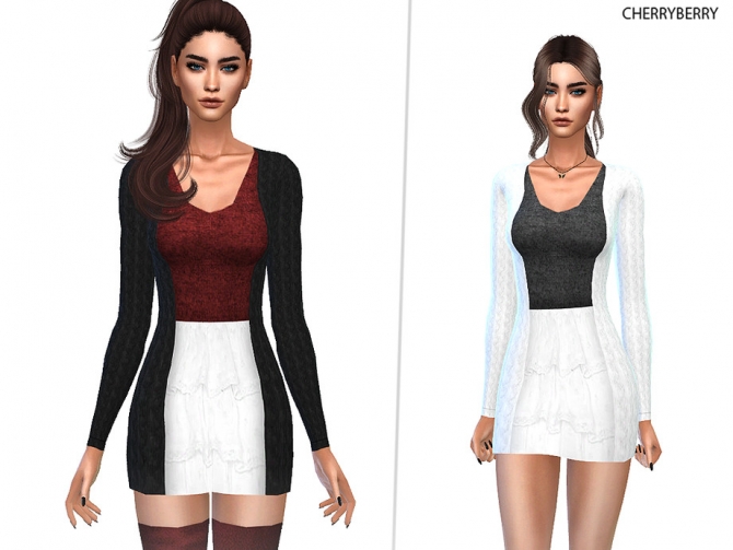 Preppy Fall Dress By Cherryberrysim At Tsr » Sims 4 Updates