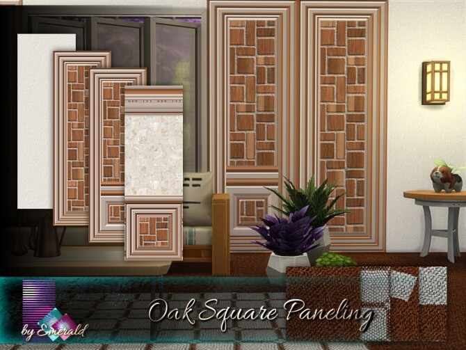 Sims 4 Oak Square Paneling by emerald at TSR