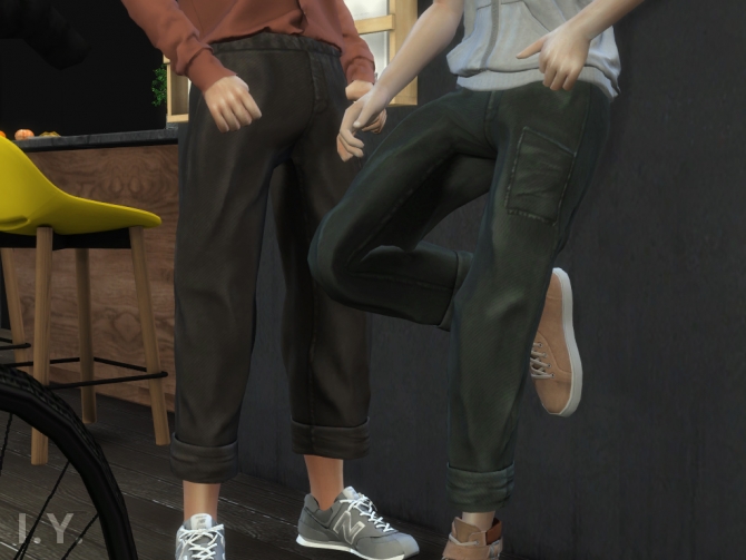 sims 4 cc clothes male baggy black pants with boxers