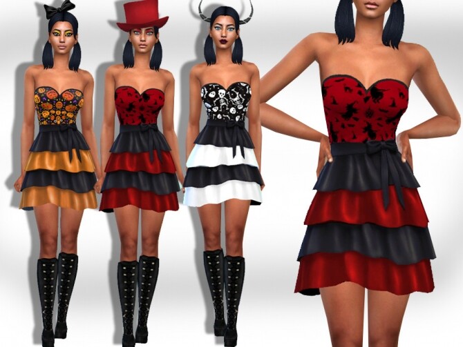 Sims 4 Cute Halloween Costume Dresses by Saliwa at TSR