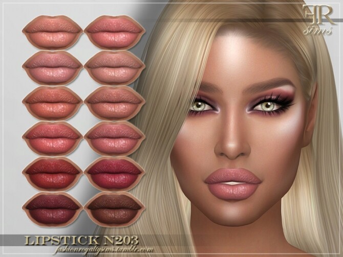 Sims 4 FRS Lipstick N203 by FashionRoyaltySims at TSR