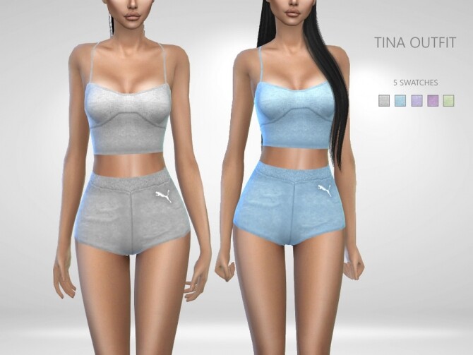 Sims 4 Tina Sporty Outfit by Puresim at TSR