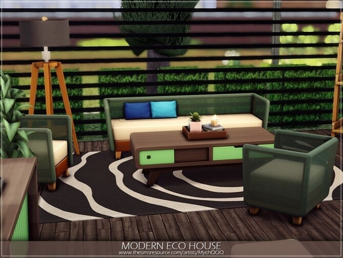 Sims 4 Modern Eco House by MychQQQ at TSR