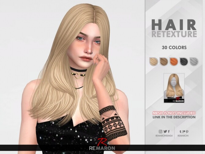 Sims 4 Odette Hair Retexture by remaron at TSR