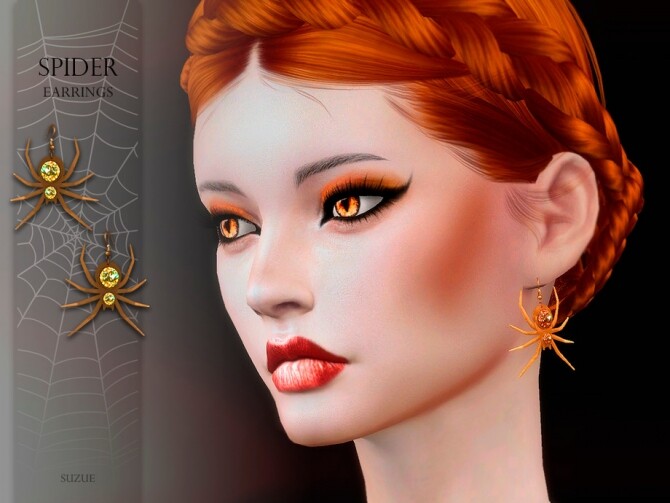 Sims 4 Spider Earrings by Suzue at TSR