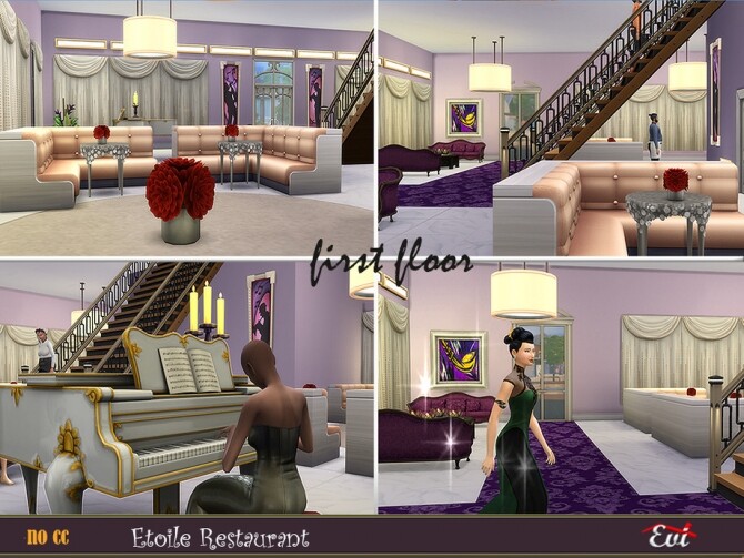 Sims 4 Etoile Restarurant by evi at TSR