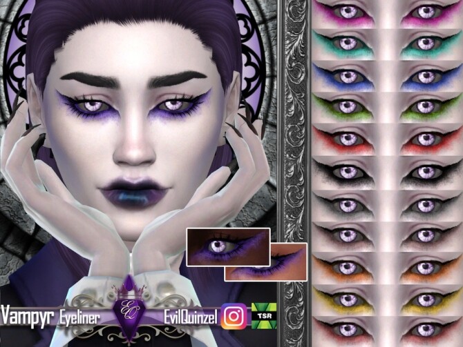 Sims 4 Vampyr Eyeliner by EvilQuinzel at TSR