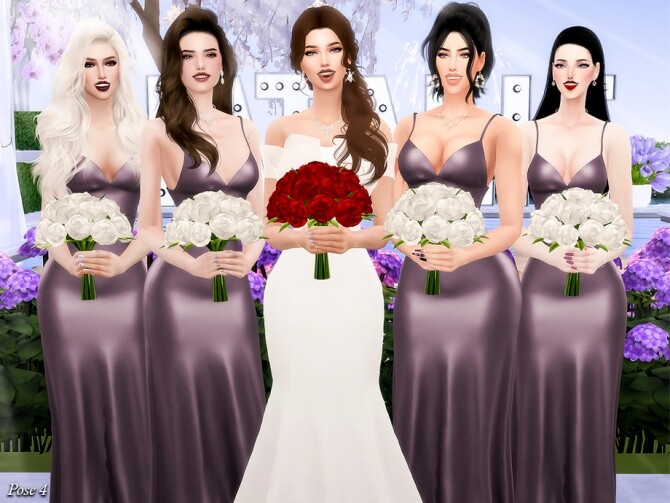 Sims 4 Bridesmaids Pose Pack by Beto ae0 at TSR