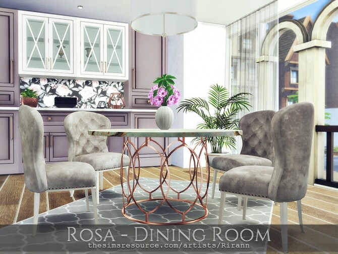 Sims 4 Rosa Dining Room by Rirann at TSR
