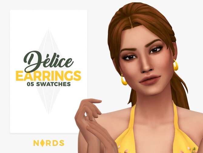 Sims 4 Delice earrings by Nords at TSR