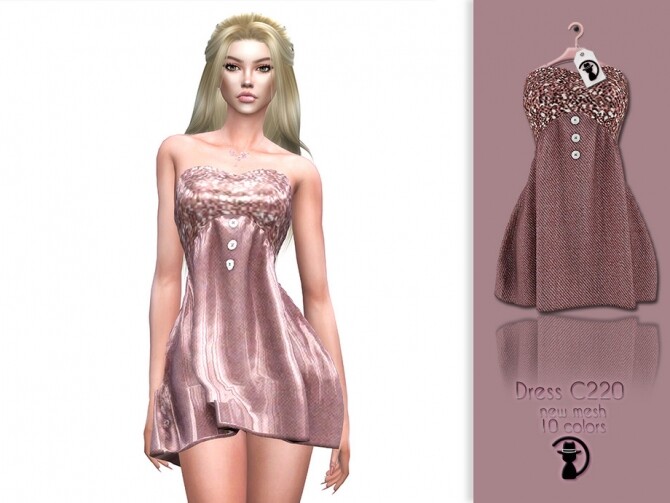 Sims 4 Dress C220 by turksimmer at TSR