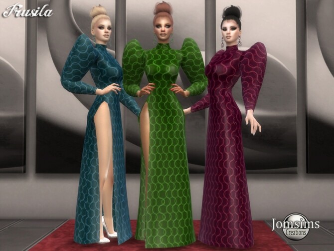 Sims 4 Frusila dress by  jomsims at TSR