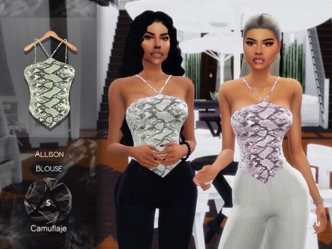 Sims 4 Allison Blouse by Camuflaje at TSR