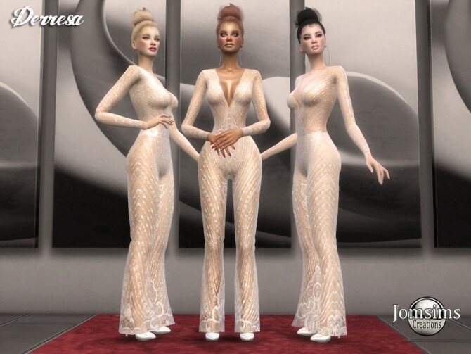 Sims 4 Derresa jumpsuit by  jomsims at TSR