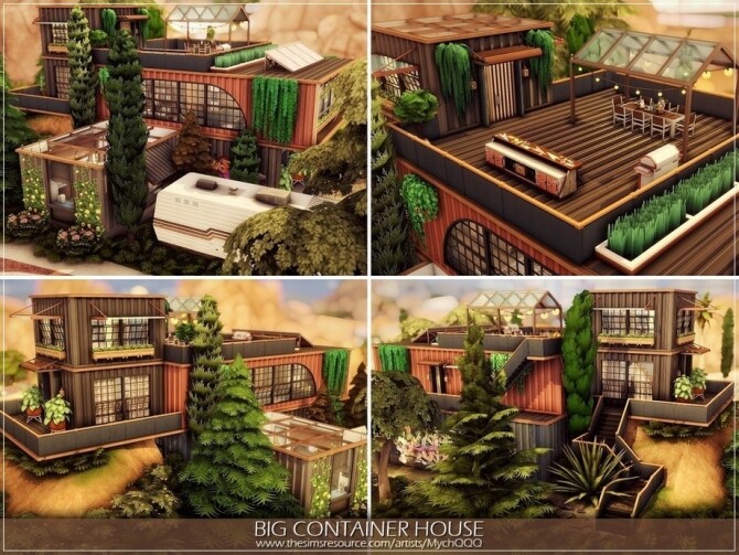 Sims 4 Big Container House by MychQQQ at TSR
