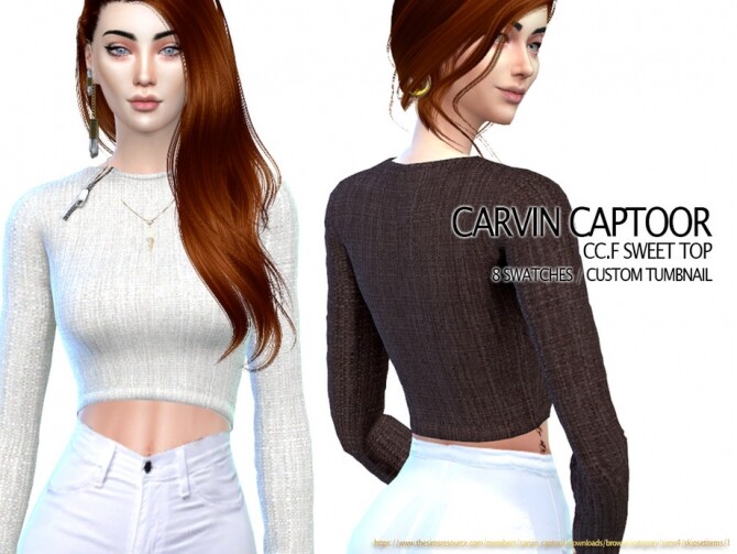 Sims 4 F Sweet top by carvin captoor at TSR